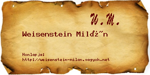 Weisenstein Milán névjegykártya